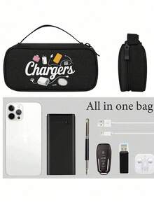 1pc Electronic Accessories Travel Organizer Bag, Multi-Layer Digital Storage Pouch With Zipper Closure, Portable Electronics Accessories Organizer Suitable For Charging Cables, External Hard Drive And Power Bank, Ideal For Business Travelers, Digital Nomads, Students And Tech Enthusiasts, External Hard Drive Travel Case (Zipper Color Random) - Multicolor - View 10