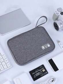 1pc Travel Organizer Kit, Watch Band Bag, Electronics Accessories, Portable Charger, Charger Case, School/College, Earphone Case, Digital Organizer Bag, USB Cable Organizer, Earphone Cable Pouch, Pen, Power Bank, Cable Organizer, Electronics Bag, Portable Watch Band Storage Box/Bag