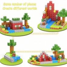 10/50/100/200pcs Children Magnetic Building Blocks, Educational Stress Relief Interactive Magnetic Tiles, Perfect Halloween, Christmas, Birthday Gift For Magnetic Tiles Stacking & Building Game Enthusiasts - Multicolor - View 6