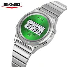 SKMEI 2521 圆形表盘数字运动手表，男女通用，奢华魅力不锈钢表带闹钟手表 - 均碼 - 查看 17