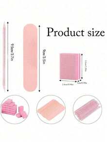 60/30/15/3件一次性美甲套装，30套独立包装美甲套装-迷你指甲锉，迷你指甲抛光器，美甲棒，适用于沙龙家居 - 粉色 - 查看 6