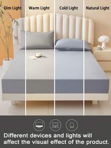 1 tấm ga trải giường chống thấm nước màu trơn, bộ ga trải giường thân thiện với da, vỏ nệm, ga trải giường mềm mại và thoải mái, tấm bảo vệ nệm, khăn trải giường cho phòng ngủ, vỏ nệm cho giấc ngủ thoải mái, phù hợp cho mọi mùa - Xám trung bình - Xem 10