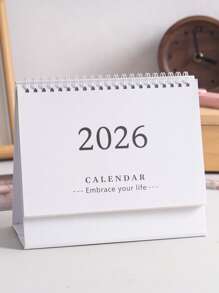 1PC 2025-2026.12 Desk Calendar Daily Plan Memo English Calendar Desktop Small Objects School Supplies