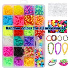 织机带套件、橡皮筋手链制作套件、女孩友谊弹性手链制作套装、艺术工艺品生日圣诞礼物 - 皮筋 - 查看 12