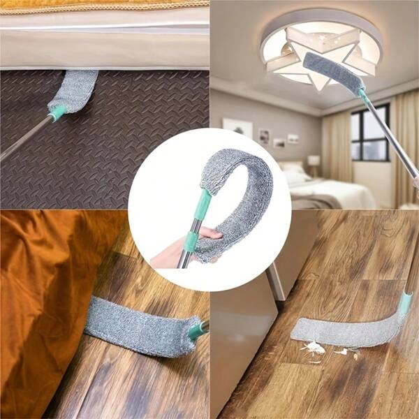 Ausziehbarer Staubtrennmop, Mikrofaser-Staubtuch, geeignet zum Reinigen unter Betten, Sofas und für Heim-/Schulreinigung in der Saison
