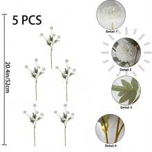 1pc 5 Flower Dandelion Artificial Flowers, Autumn Colors, Decoration For Living Room, Dining Table Floral Arrangement, Valentine Day, Gift Gifts Birthday Graduation