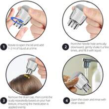 Scalp Applicator Comb,5ML Minoxidil Applicator Tool,Hair Oil Essential Serum Liquid Massager For Hair Growth, Follicle Care Treat Hair Loss Thinning (Transparent)