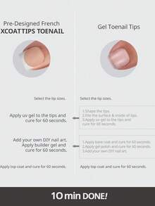 150片短方形按压式脚趾甲，白色人造指甲贴片套装，适合DIY，简约百搭，15种尺寸，女士美甲用品 - 白色 - 查看 7