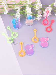 10pcs/Pack Summer Colorful Bubble Acrylic Pendants, Suitable For Women DIY Jewelry Making - Multicolor - View 3