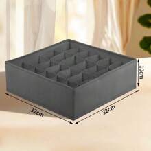 1pc Foldable Drawer Organizer Divider, Fabric Storage Box For Clothes, Underwear, Bras, Ties, Accessories, Socks - Grey - View 17