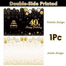 1/5/10/20张装黑色金色折叠贺卡，适合18-80岁人士，生日装饰，礼物，签名卡，派对礼品，留言卡，生日和节日用品 - 彩色 - 查看 9