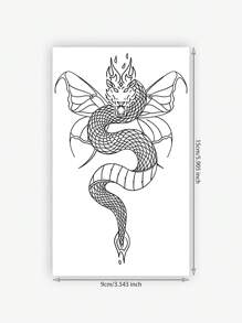 防水防汗假纹身，黑暗咆哮黑龙神圣临时纹身贴纸，PVC 材质，Y2K 风格简约图案，防汗，中国风假纹身，人体艺术纹身，适合人们日常使用