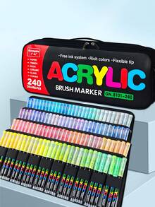 288 Colour Acrylic Marker Set, Soft Tip With Automatic Ink Control System, Strong Coverage For Doodling And Colouring, Suitable For Artists, DIY Crafts, Canvas, Wood, Glass, Rocks And Fabrics, Great For Back To School!