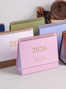 1PC 2025-2026.12 Desk Calendar Daily Plan Memo English Calendar Desktop Small Objects School Supplies