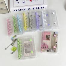 Pasta de argolas transparente M5, 20 capas dupla face, livro de adesivos transparente, conjunto de cadernos de fichário faça você mesmo, papelaria, material escolar, material de volta às aulas - Multicolorido - Ver 1