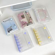 Pasta de argolas transparente M5, 20 capas dupla face, livro de adesivos transparente, conjunto de cadernos de fichário faça você mesmo, papelaria, material escolar, material de volta às aulas - Multicolorido - Ver 9