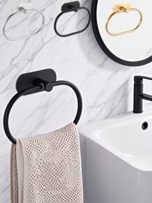 浴室毛巾架，不锈钢毛巾环，用于浴室收纳整理，无需钻孔安装，浴室配件，浴室工具
