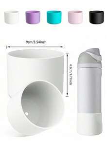 2pcs 7.5-9cm Silicone Water Bottle Sleeve, Fits 24oz 32oz 40oz, Non-Slip Protective Cover With Bottom Bumper, Suitable For Tumblers, Twist And Flip Stainless Steel Water Bottles - Multicolor - View 16