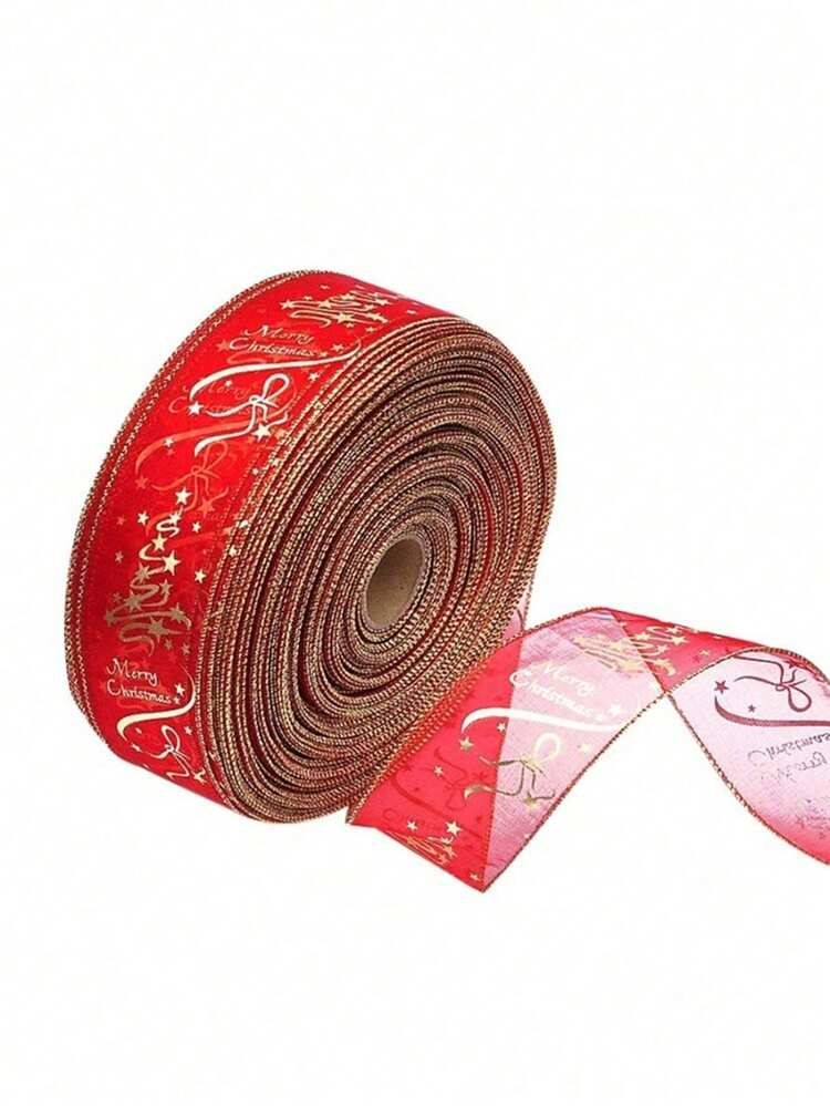 金红色 6.3 * 200cm 韩式印花圣诞树装饰丝带 家居装饰 圣诞装饰 房间装饰 冬季 - 彩色 - 查看 6