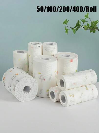 可重复使用的厨房清洁布 - 不粘且易于清洁，满足所有家庭清洁需求，抗撕裂，干湿两用，无纺布吸油布，擦干布，适用于家庭、厨房、派对清洁，随机颜色图案