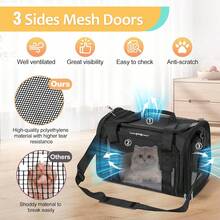 TSA-Approved Foldable Pet Backpack (Suitable For All Kinds Of Pets, Maximum Weight 15 Pounds) | Soft-Sided Travel Backpack, Suitable For Small/Medium-Sized Pets | 15.7 Inches X 10.2 Inches X 10.2 Inches - Suitable For Air Travel And Car Trips - màu đen - Xem 2