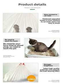 3 rolki/5 rolek w opakowaniu, grube worki na żwirek dla kotów, odpowiednie do automatycznej kuwety dla kotów, z uchwytami i ściągaczem, worki na odchody zwierząt; grube worki na żwirek dla kotów, worki na odchody zwierząt do żwirku dla kotów, artykuły dla zwierząt