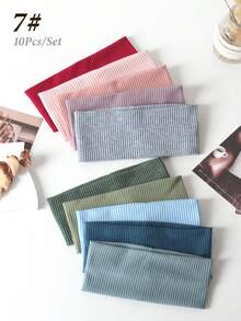 10 piezas Diademas casuales versátiles de unicolor y a rayas para mujeres, accesorios de moda para el cabello, herramientas para el cabello, accesorios de belleza, accesorios para el cabello rizado para mujeres, otoño, viaje, herramientas para el cabello, accesorios para mujeres, cosas para el cabello, otoño, accesorios para el cabello de mujeres, herramientas para el cabello, cosas para el cabello, cosas, accesorios de belleza, regalos, viaje, regalos para mujeres, cosas para el cabello, rellenos de calcetines