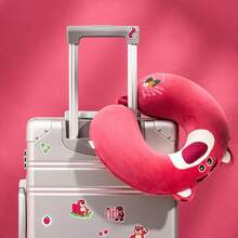 MINISO Strawberry Bear Memory Foam U - Pillow, Officially Licensed Cute Design, Slow - Rebound Foam For Precise Neck Support, Perfect For Travel, Office & Naps.(1 PC) - Pink - View 4