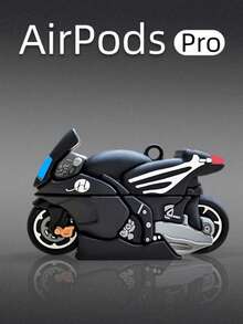 1 pieza Funda suave de silicona con diseño de motocicleta fresco compatible con Apple 1/2/3/Pro/Pro2 - Moto + mosquetón - Ver 5