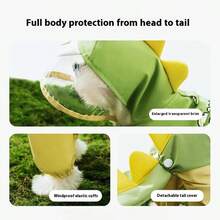 Pet Raincoat, Dog Raincoat, Dinosaur Raincoat, Wrap Tail, Waterproof Suitable For All Types Of Dogs (Excluding Leash)