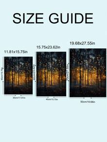 1幅魔法森林萤火虫艺术版画 - 植物墙画，风景帆布装饰画，艺术自然萤火虫装饰画，暗黑学院风版画，神秘夜空艺术作品和女巫主题房间装饰，复古艺术，自然帆布墙画和魔法家居装饰，秋季墙画，卧室装饰，客厅装饰，办公室装饰 - 彩色 - 查看 11