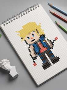 1 件 A5/B5/A4 网格笔记本，螺旋装订，硬 PP 封面，简约网格图案，返校必备文具，万圣节和圣诞节派对礼物