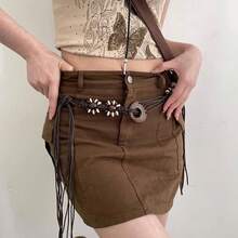 Bohemian Accessories Decorative  Waist Rope Dress Waist Chain Vintage New Braided Belt Women's Belt - 咖啡 - 查看 3