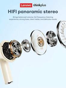 Lenovo 联想 LP5PRO 蓝牙耳机和保护壳组合套装，半入耳式，立体声，高清语音通话带麦克风，音乐，游戏，运动，低延迟，超长电池寿命，硅胶耳塞，被动降噪，无线耳塞 - 黑色耳機+保護套 - 查看 6