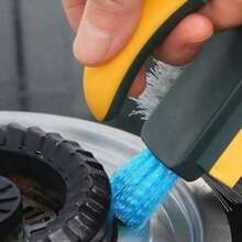 1pc Solve The Problem Of Stubborn Stains! Two Tone Ergonomic Handle Cleaning Brush, With Soft And Hard Bristles Divided Into Zones, Effectively Removes Various Stubborn Stains, An Essential Practical Tool For Home Cleaning!