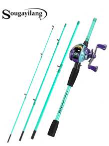 SOUGAYILANG CASTING COMBO SET: 7.2:1 High-Speed Baitcasting Reel (17+1 BB, CNC Aluminum Spool, 5+1 Magnetic Brake) + 30T Carbon Matrix Casting Rod (4-Piece Travel Design, EVA Handle, ABS Reel Seat) - Back To School Fishing Gear For College/Teen Anglers - Multicolor - View 23