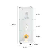 LIVLUX Vetrina in vetro bianco, vetrina in legno con doppio vetro e serratura, vetrina indipendente per oggetti da collezione, libri, vino, adatta per ufficio, soggiorno, cucina, cm (bianco, 3 strati) - Bianco - Visualizzare 8