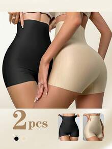 1/2/3Pcs High-Waist Seamless Shaping Shorts For Women - Tummy Control, Butt Lifting, Anti-Chafing Safety Pants, Soft Wear, Plastic Waist, Elegant Design, Lifestyle Apparel, Stylish Shapewear, Snug Fit Shapewear - 彩色 - 查看 5