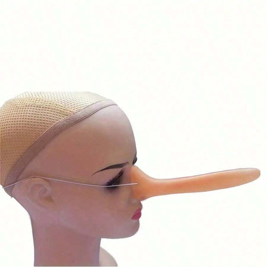 1pc Rubber Long Nose, Fake Nose, Funny Flesh Nose, Clown Nose, Cosplay Nose - Perfect For Party Show