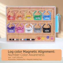 木制磁性颜色和数字迷宫玩具 - 计数和分类活动，磁珠迷宫玩具，彩色磁性数字，精细运动技能学习礼物（生日，圣诞节，万圣节），磁性拼图，开发游戏，早期教育互动游戏，光滑表面，学龄前活动 - 磁性顏色分類走珠 - 查看 8