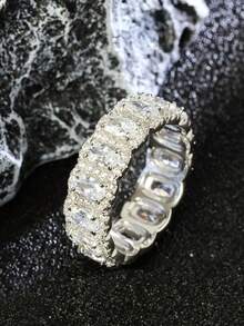 1pc S925 Silver Mysterious & Elegant Women's Ring, Inlaid With Lab-Grown Purple Gemstone, Luxurious & Graceful, Suitable For Daily, Commute, Gathering, Party, Music Festival And Other Occasions, Mother's Day Gift, Anniversary Gift - Silver - View 2