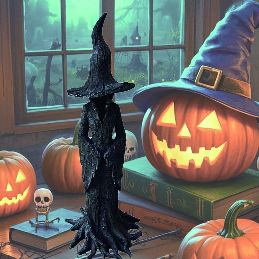 1 件万圣节树脂工艺品摆件、女巫和鬼魂摆件、家居装饰工艺品 - 彩色 - 查看 1