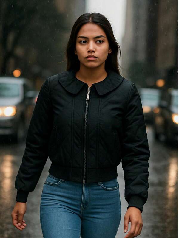 HPC POLO Chamarra para Mujer Bonita, Ligera y Cómoda – Estilo Casual y Elegante, Cuello Redondo, Manga Larga, Ideal para Uso Diario, Oficina o Salidas Informales