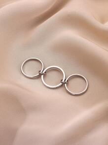 Golden Ring Unique Cool Three Fingers Zirconia Chain Shape Variable Hiphop Rings Stainless Steel Accessories Women Men Gifts - JZ9098 - View 5