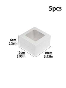 5 piezas/10 piezas/20 piezas/30 piezas Caja de pan estilo INS Macaron, Caja pequeña de pastel con ventana, Caja de rebanada de pastel, Caja de galletas, Caja pequeña de aperitivos, Caja pequeña de pastel, Adecuada para postres, fresas, pasteles - Papel - Ver 19