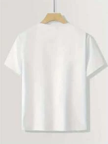 Teen Girl Clothes,Y2K-Inspired Letter Print T-Shirt - Casual Crew Neck, Stretchy Knit Fabric, Machine Washable - Perfect For Spring/Summer/Fall - 白色 - 查看 2