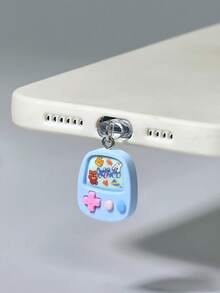 1pc Pink Cartoon Game Console Y2K Style Phone Dust Plug, Suitable For Lightning/Type-C Charging Port Pendant