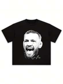 CONOR MCGREGOR NEW Comfortable Cotton Men'S Round Neck Short Sleeves T-Shirt 180g - 黑色 - 查看 2