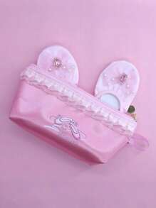 1Pc Pink Dance Shoes Storage Bag Zipper Mesh Pocket Shoe Pouch Ballet Organizer Handbag Pouches Dancing Shoes Bags - Multicolor - View 2