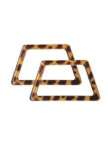 2/4件装梯形和半圆形DIY装饰包带,豹纹D形包带,仿豹纹梯形包带,扁平树脂手提包带,适用于礼盒、钱包、钩编和编织工艺品、DIY手提包制作,是送给爱人、亲戚、朋友、同学、同事、老师的绝佳礼物。 - 彩色 - 查看 12